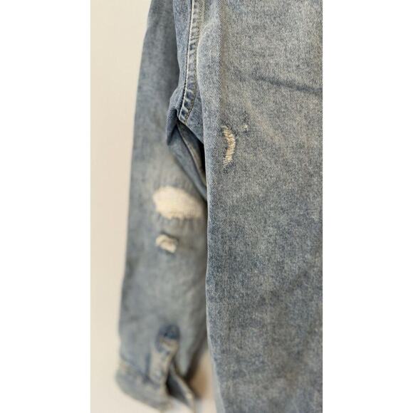Zara Relaxed Fit Denim Distressed Jacket Jean Size Small Excellent Condition - Picture 10 of 15